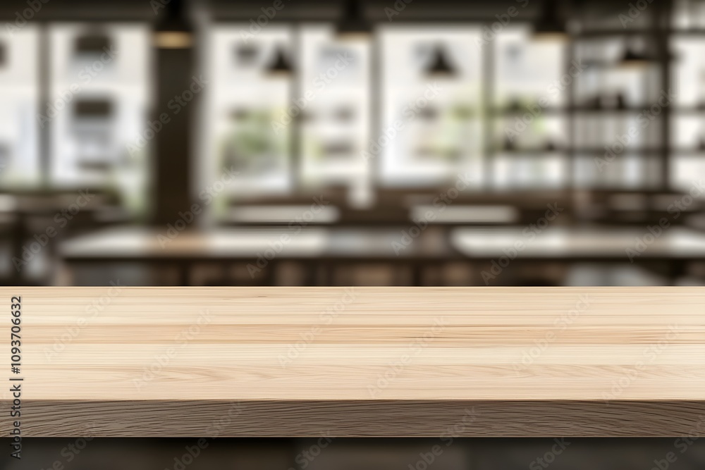 Blurred background of a co-working space with a focus on a wooden table, emphasising it’s natural texture and creating a warm, collaborative work environment Blurred background of a co-working space with a focus on a wooden table, emphasising it’s natural texture and creating a warm, collaborative work environment