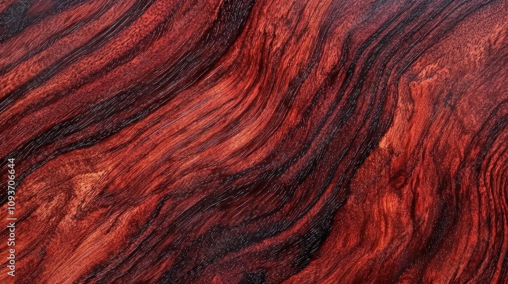Close-up View of Wavy Mahogany Wood Grain with Rich Red and Burgundy Hues Close-up View of Wavy Mahogany Wood Grain with Rich Red and Burgundy Hues