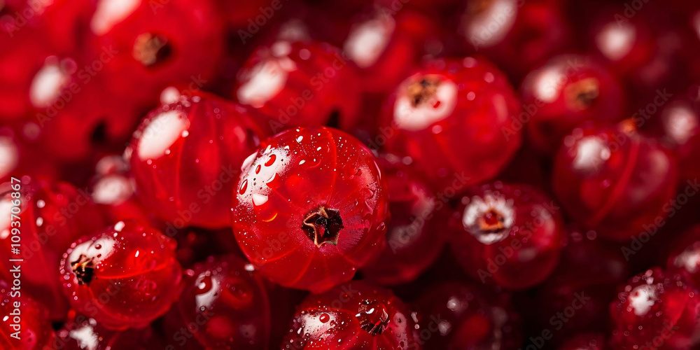 Red Currants Close Up, Dew Drops Red Currants Close Up, Dew Drops