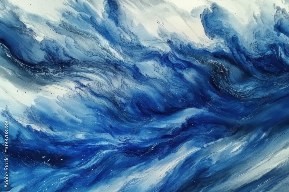 Abstract minimalistic blue wave design for modern art decor Abstract minimalistic blue wave design for modern art decor