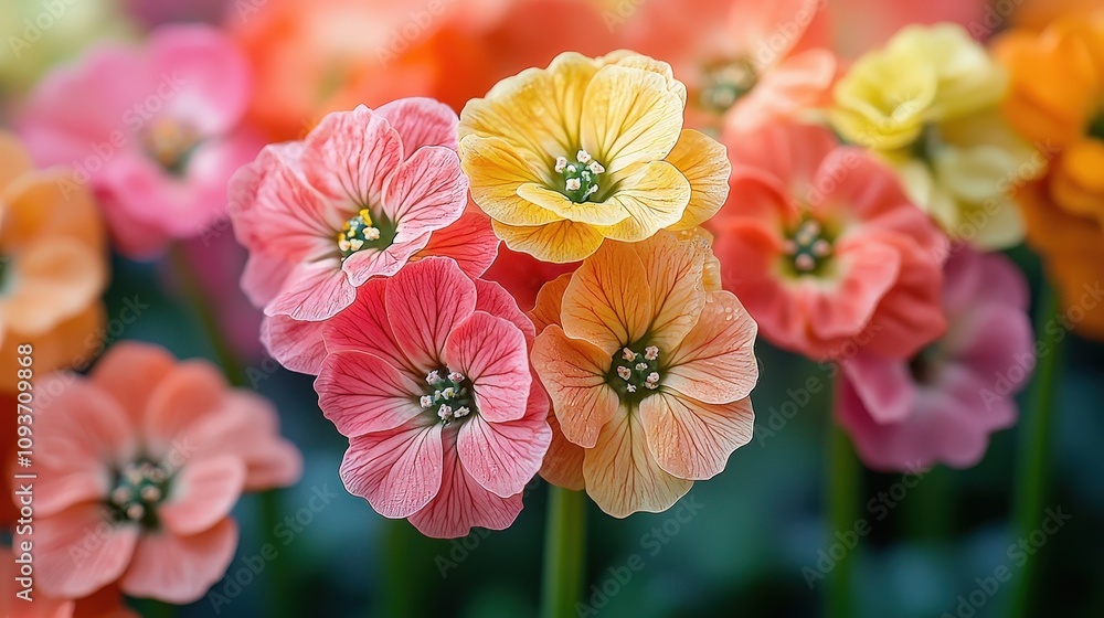Vibrant bloom of colorful wildflowers in a lush garden setting Vibrant bloom of colorful wildflowers in a lush garden setting