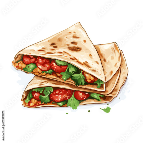 Delicious Quesadilla with Fresh Salsa Filling