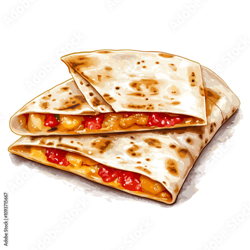 Cheesy Quesadilla with Fresh Salsa Filling