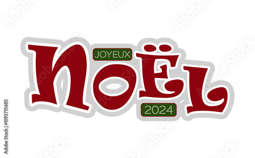 Sticker Titre Joyeux Noël noel 2024