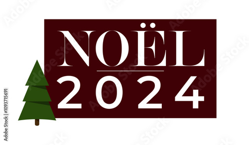 titre fond rouge noël noel 2024 avec sapin