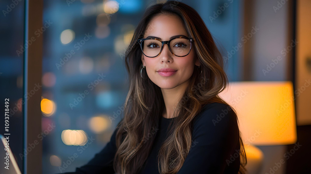 Confident businesswoman working in urban office
Confident businesswoman working in urban office