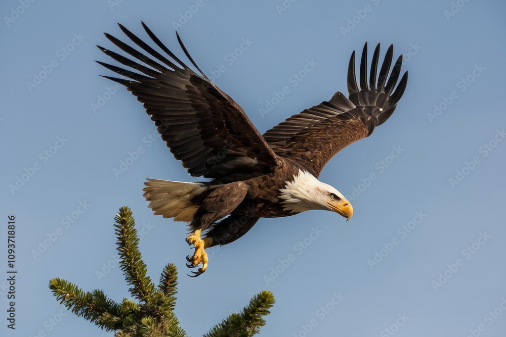 A beautiful eagle searching for the meal A beautiful eagle searching for the meal