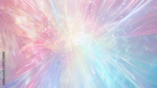 Fototapeta Naklejka Na Ścianę i Meble -  Celestial neon bursts on a neutral backdrop, Spacious white space in the center