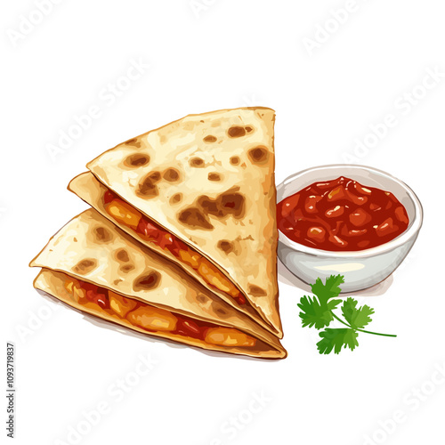 Cheesy Quesadilla with Fresh Salsa Filling