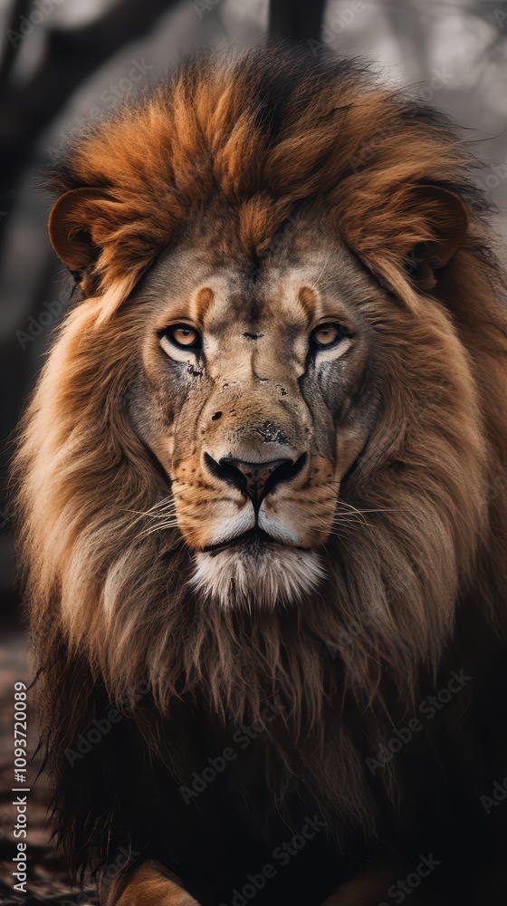 Fototapeta premium Powerful Lion in the Wild. Close-up