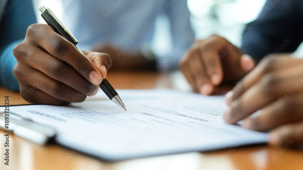 Close-up of Hands Signing a Document Close-up of Hands Signing a Document