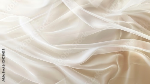 Elegant Draped Fabric: A Textured Study in Cream and Beige