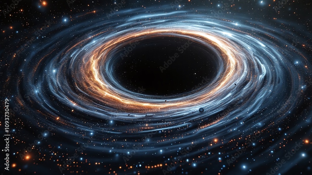Galactic black hole in a cosmic style with swirling colors and stars Galactic black hole in a cosmic style with swirling colors and stars