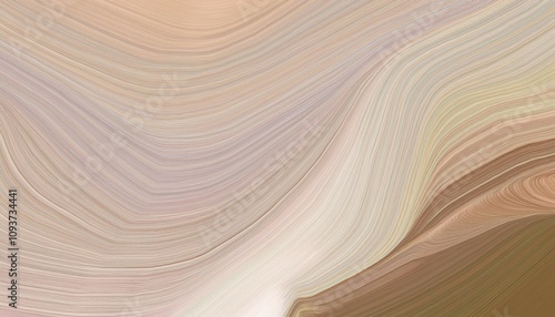decorative designed horizontal banner with light gray bisque and pastel brown colors very dynamic curved lines with fluid flowing waves and curves