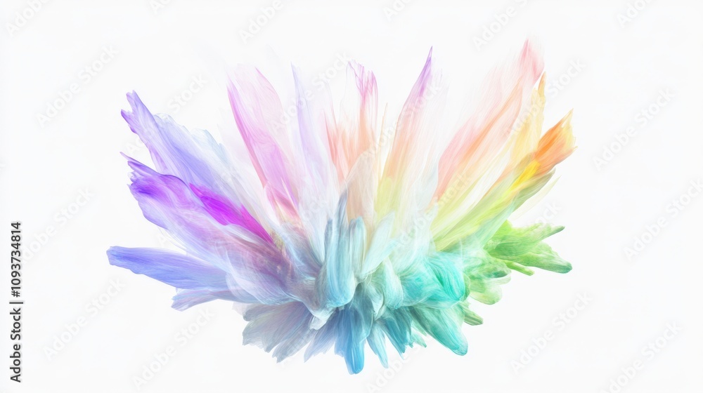 Vivid Rainbow Paint Splash in Motion, Featuring Multicolored Strokes and High-Resolution Details on a White Background, Perfect for Creative, Artistic, and Design Applications Vivid Rainbow Paint Splash in Motion, Featuring Multicolored Strokes and High-Resolution Details on a White Background, Perfect for Creative, Artistic, and Design Applications