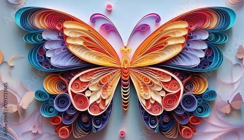 paper craft butterfly animal quilling patterns art painting illustration ultra hd wallpaper image photo