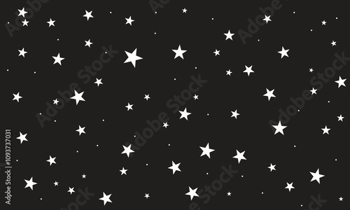 stars on black, pattern with white stars on dark background