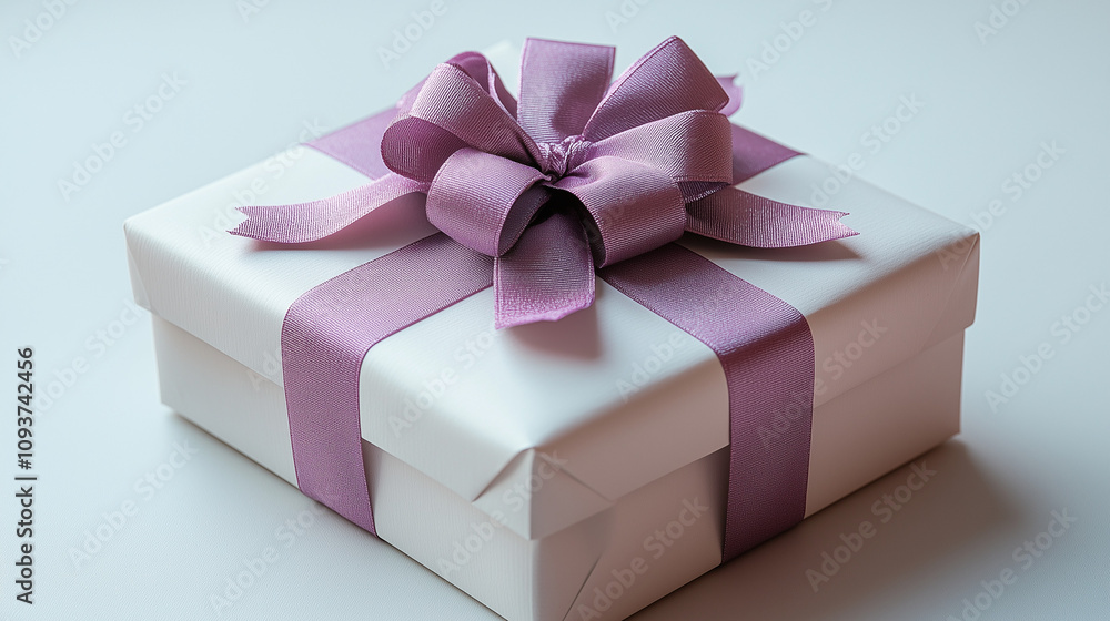 A neat gift box wrapped with ribbon. A neat gift box wrapped with ribbon.