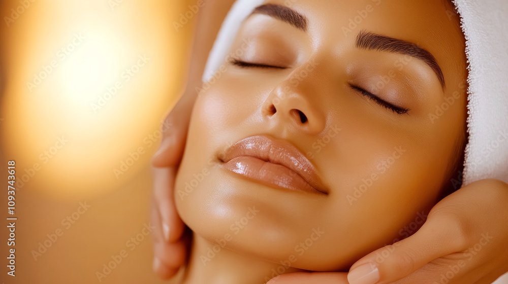 Relaxation unfolds in a modern spa room as a skilled therapist provides a soothing facial massage under warm lighting for a tranquil experience Relaxation unfolds in a modern spa room as a skilled therapist provides a soothing facial massage under warm lighting for a tranquil experience