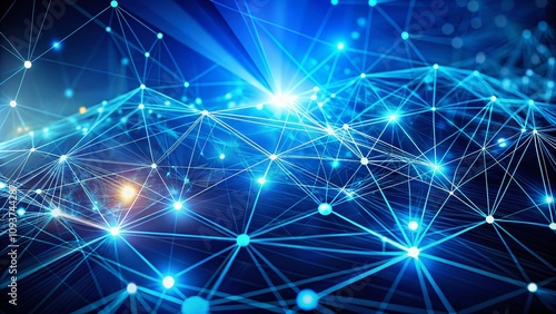 Wallpaper Mural Abstract Blue Background of Network and Communication for Presentations with Line and Dot Connection in a Geometric Style Focusing on Innovation Concepts Torontodigital.ca