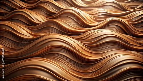 Abstract Brown Waves Background with Flowing Patterns and Rich Tones Ideal for Modern Design Projects, Textures, and Artistic Creations in Earthy Color Palettes