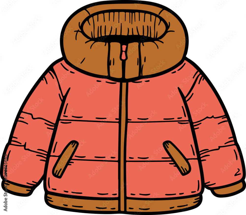 Obraz premium Hand Drawn Winter Jacket