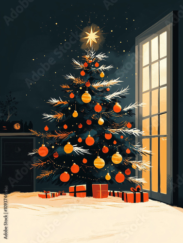 christmas tree with christmas decorations