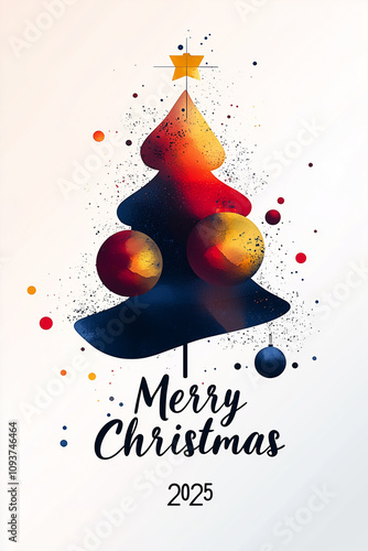 christmas tree with christmas decorations with the text merry christmas