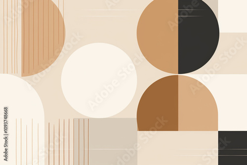 Scandinavian-Inspired Geometric Seamless Pattern, Blending Clean Lines, Subtle Shapes, and Minimalist Aesthetic for a Contemporary, Balanced Design