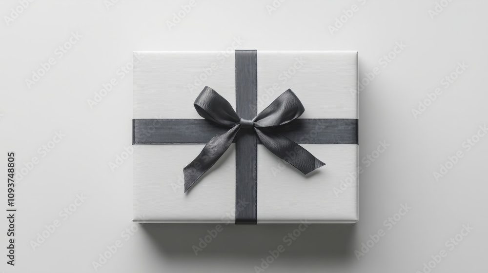 A rectangular gift box with a matte finish and detailed shadows, centered on a white background A rectangular gift box with a matte finish and detailed shadows, centered on a white background