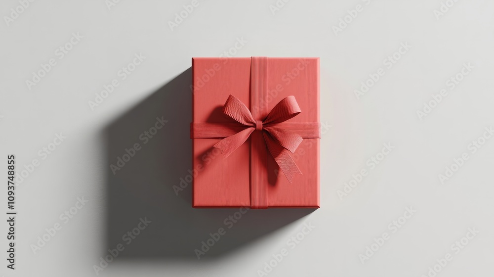 A rectangular gift box with a matte finish and detailed shadows, centered on a white background A rectangular gift box with a matte finish and detailed shadows, centered on a white background