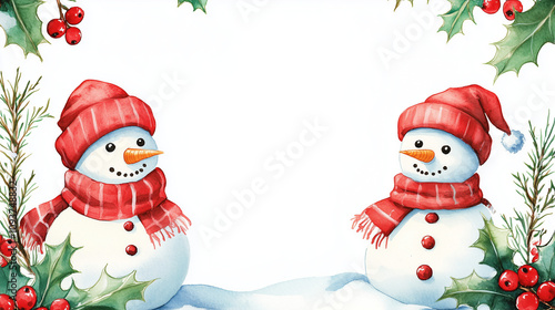 snowman and christmas tree