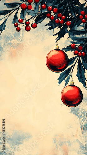 red christmas decor background