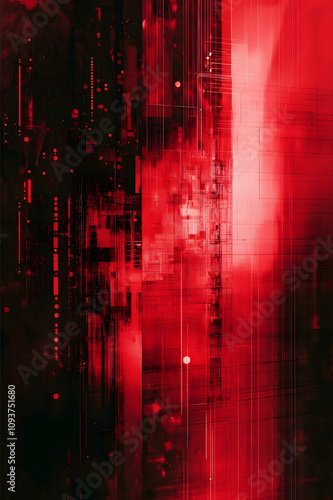 background artificial intelligence red hues transparent tones ethereal