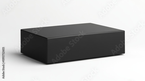 Wallpaper Mural A sleek black rectangular box with sharp edges, closed, against a white background  Torontodigital.ca