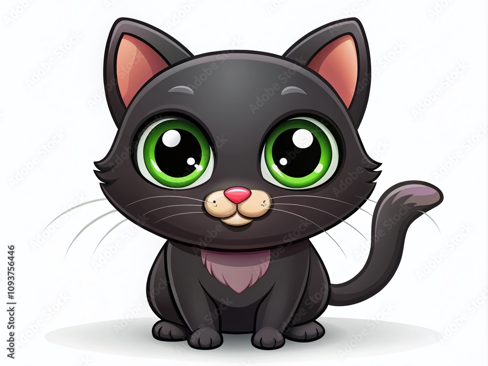 Adorable Cartoon Black Cat Character on White Background, Perfect for Kids' Illustrations and Fun Designs, Showcasing Playful Expressions and Unique Personalities Adorable Cartoon Black Cat Character on White Background, Perfect for Kids' Illustrations and Fun Designs, Showcasing Playful Expressions and Unique Personalities
