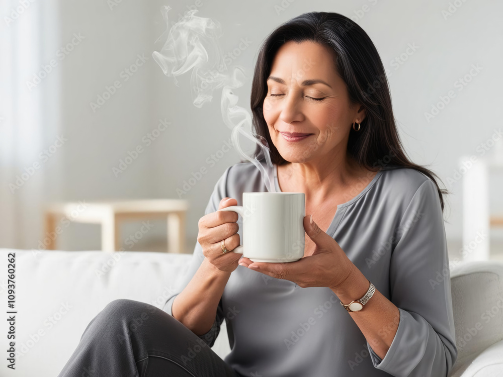 portrait of a woman drinking hot drink portrait of a woman drinking hot drink