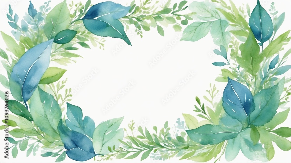 Elegant green foliage creates a fresh decorative background with a blank space for design
Elegant green foliage creates a fresh decorative background with a blank space for design