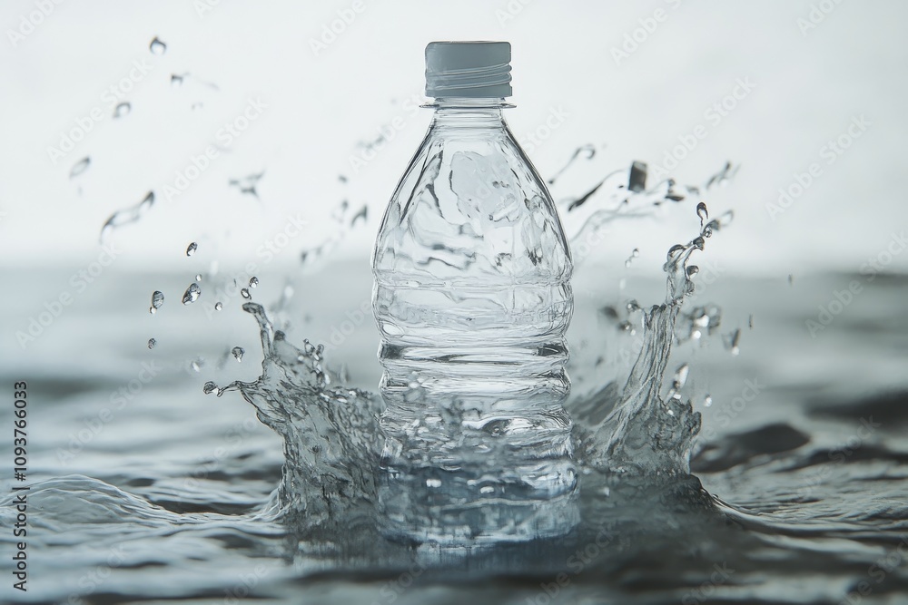 Water Bottle Splashing in Water Water Bottle Splashing in Water