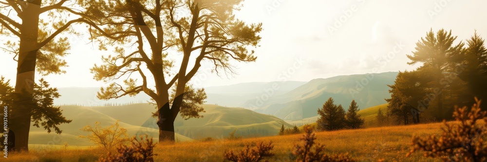 Abstract triple exposure image effect showing three overlapping images of nature elements, multiple exposure, visual effect, background Abstract triple exposure image effect showing three overlapping images of nature elements, multiple exposure, visual effect, background