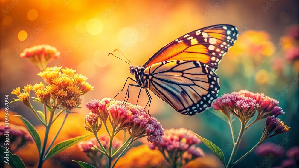 Obraz premium Vintage Style Photography of the MalvenDickkopffalter Carcharodus alceae Butterfly in Natural Habitat, Showcasing Delicate Details and Soft Lighting for a Nostalgic Feel