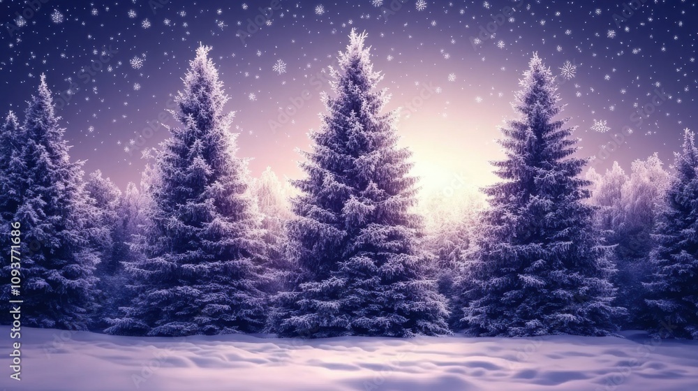 Winter landscape snow-covered trees Winter landscape snow-covered trees
