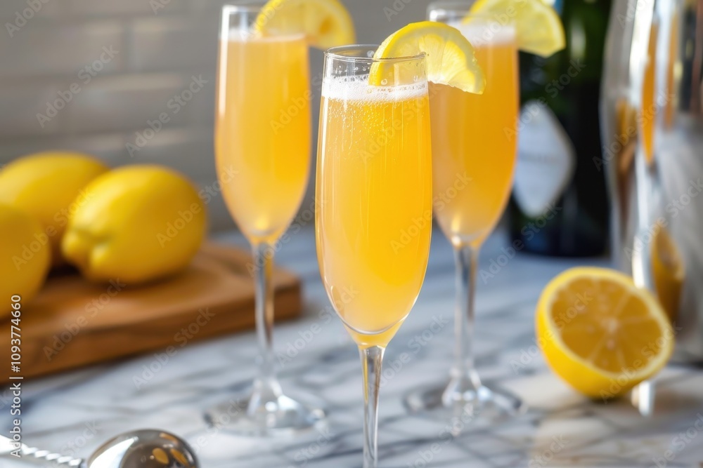 Choice between Bellini or French 75 cocktail Choice between Bellini or French 75 cocktail