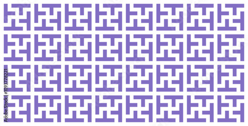 Seamless maze pattern. Violet geometric background.