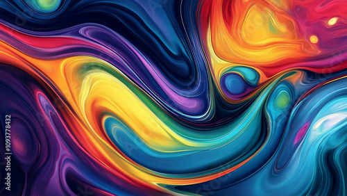 Visually striking abstract background filled with vibrant liquid waves and fluid shapes.