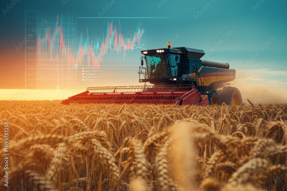 Modern agriculture: harvesting technology and data integration in wheat field Modern agriculture: harvesting technology and data integration in wheat field