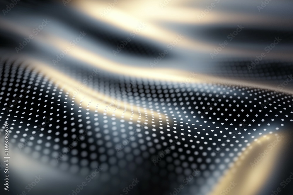 Abstract metallic fabric with dotted patterns and smooth waves Abstract metallic fabric with dotted patterns and smooth waves