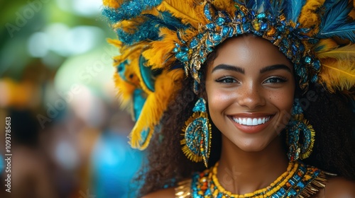 Carnival samba dancers celebrating in vibrant costumes rio de janeiro festival outdoor close-up culture