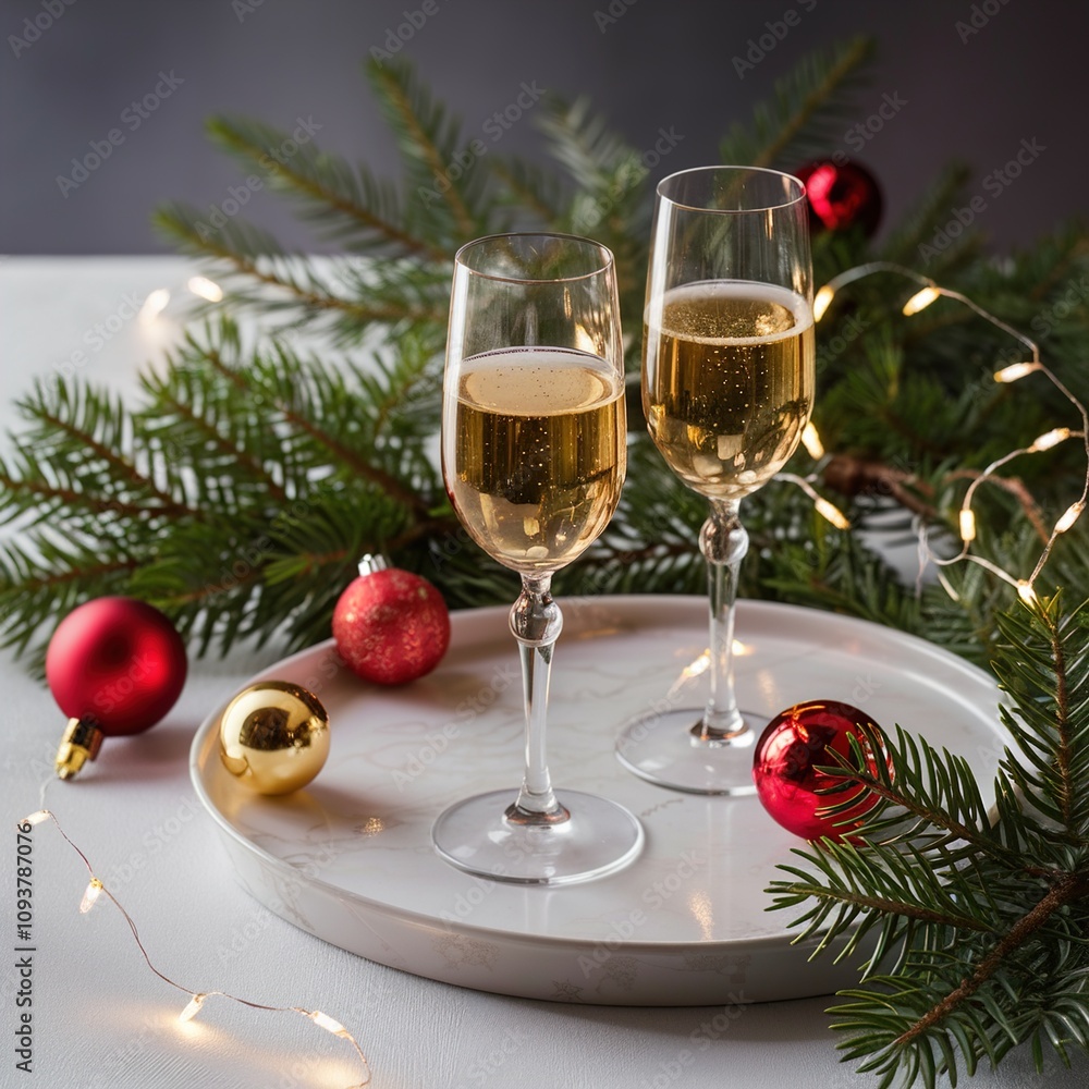 Christmas champagne glasses Christmas champagne glasses