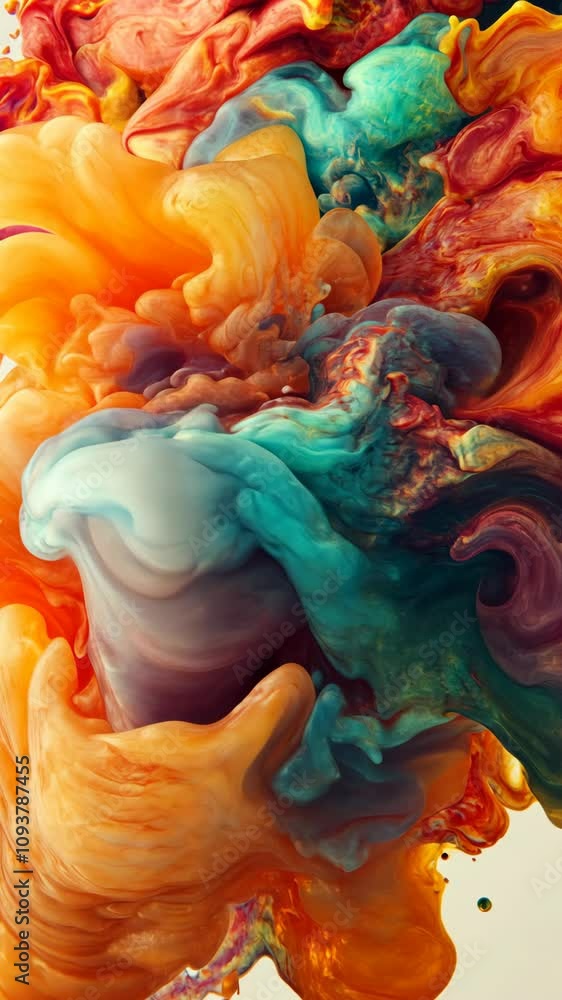 Vivid swirls of colors blend and dance in an abstract composition during a creative art session Vivid swirls of colors blend and dance in an abstract composition during a creative art session